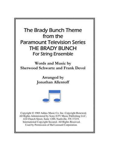 The Brady Bunch  Theme from the Paramount Television Series THE BRADY BUNCH (arr. Jonathan Allentoff)