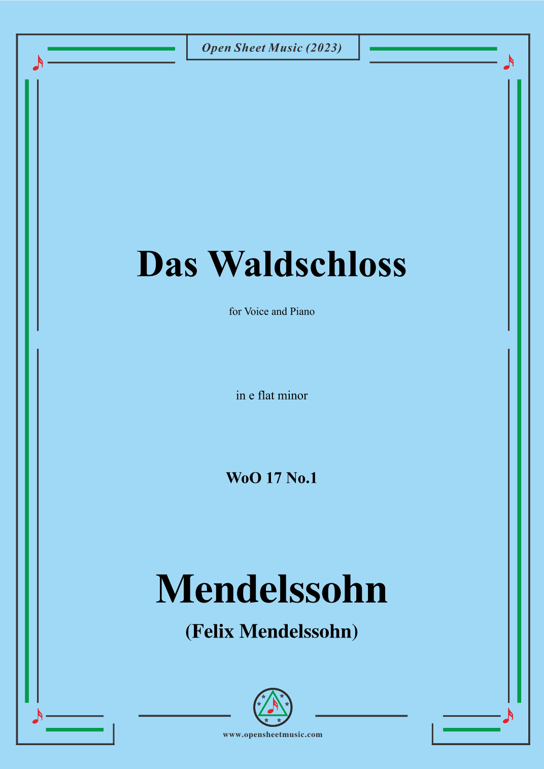 F. Mendelssohn-Das Waldschloss,WoO 17 No.1,in e flat minor (arr. OSM Press)