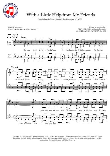 With A Little Help From My Friends (arr. Suzy Lobaugh & the LABBS Music Category)