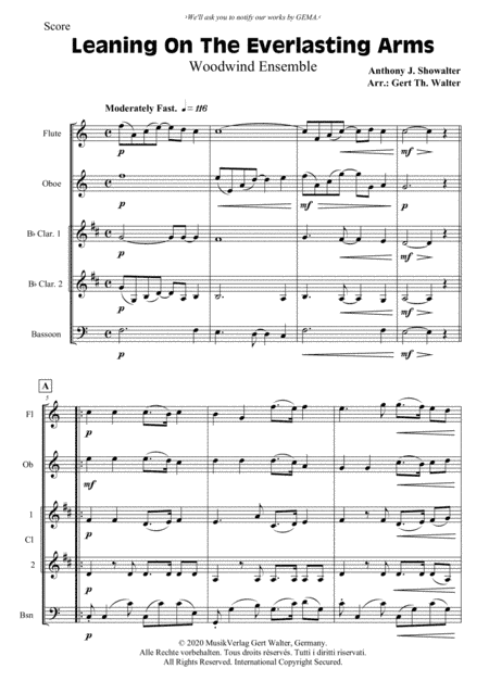 Leaning On The Everlasting Arms (arr. Gert Th. Walter)