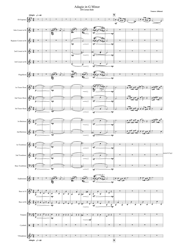 Adagio in G Minor (Eb Soprano Cornet Solo) (arr. Chris Gorman)