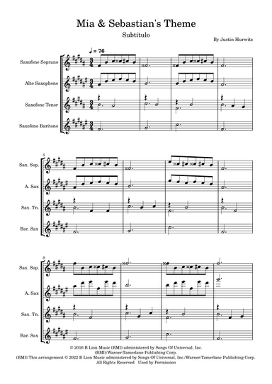 Mia & Sebastian's Theme (arr. Fernanda Moura)