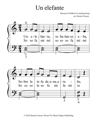 Un elefante (big alpha note notation) (arr. Dennis Frayne)