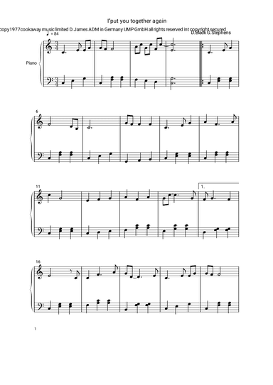 I'll Put You Together Again (arr. Ester Alessandrini)