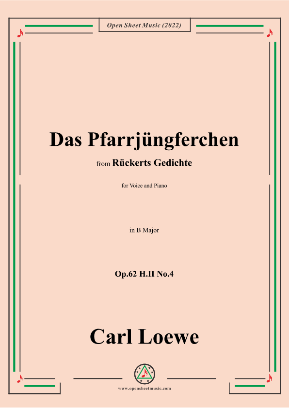 Loewe-Das Pfarrjüngferchen,Op.62 H.II No.4,in B Major (arr. OSM Press)