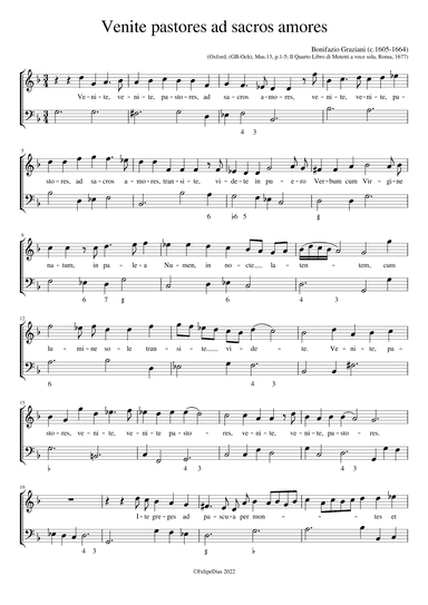 Venite pastores ad sacros amores (arr. Early Music Scores)