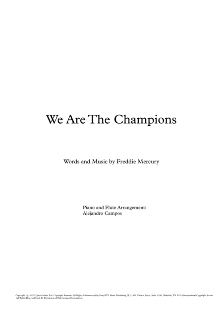 We Are The Champions (arr. Alejandro Campos)