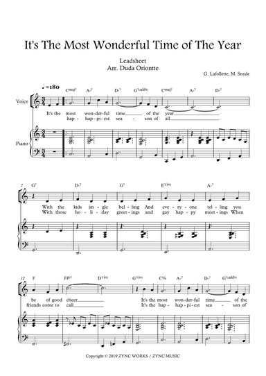 It's The Most Wonderful Time Of Year (arr. Duda Oriontte)