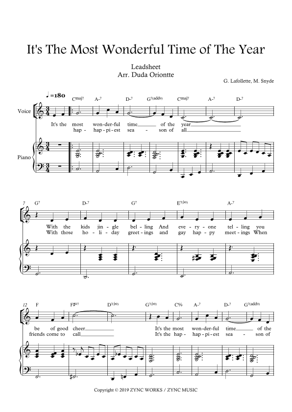 It's The Most Wonderful Time Of Year (arr. Duda Oriontte)