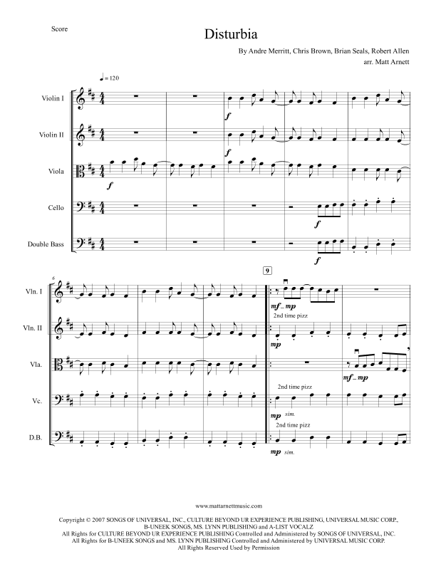 Disturbia (arr. Matt Arnett)
