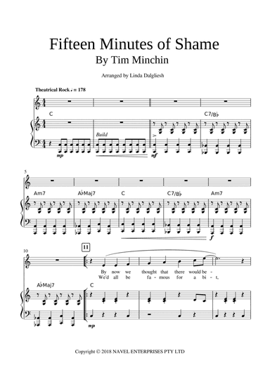 Fifteen Minutes Of Shame (arr. Linda Dalgliesh)