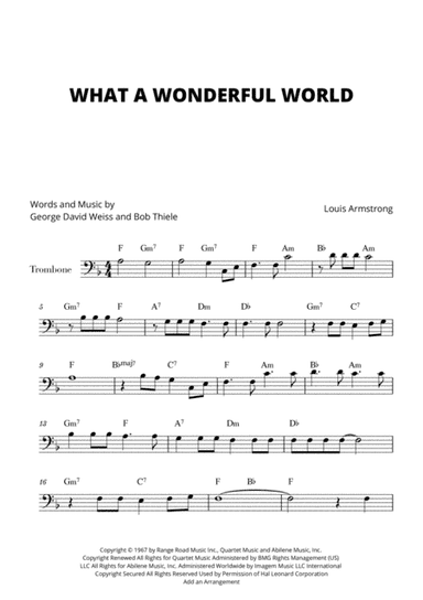What A Wonderful World (arr. Cadenza Editions)