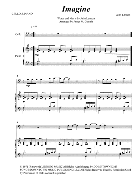 Imagine (arr. James M. Guthrie, ASCAP)