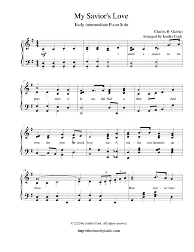 My Savior's Love or I Stand Amazed (arr. Arranged by Jenifer Cook)