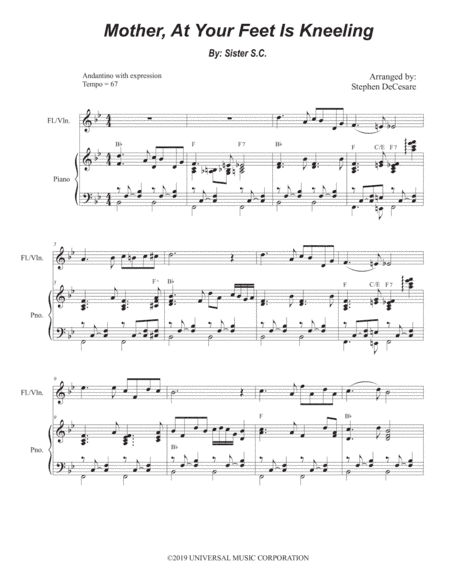 Mother At Your Feet Is Kneeling (arr. Stephen DeCesare)