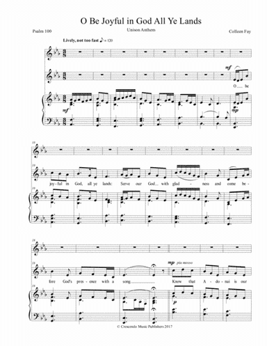 O Be Joyful in God All Ye Lands
