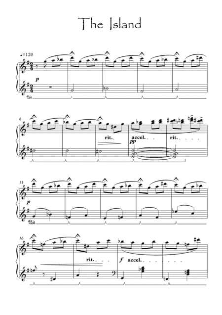 The Island piano solo (arr. PianoSheetNow)