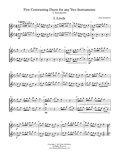 5 Duets For Any Two Band Instruments - Volume 2 - C Treble