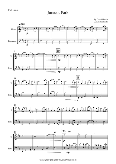 Jurassic Park Iii (arr. Fabio Britto)