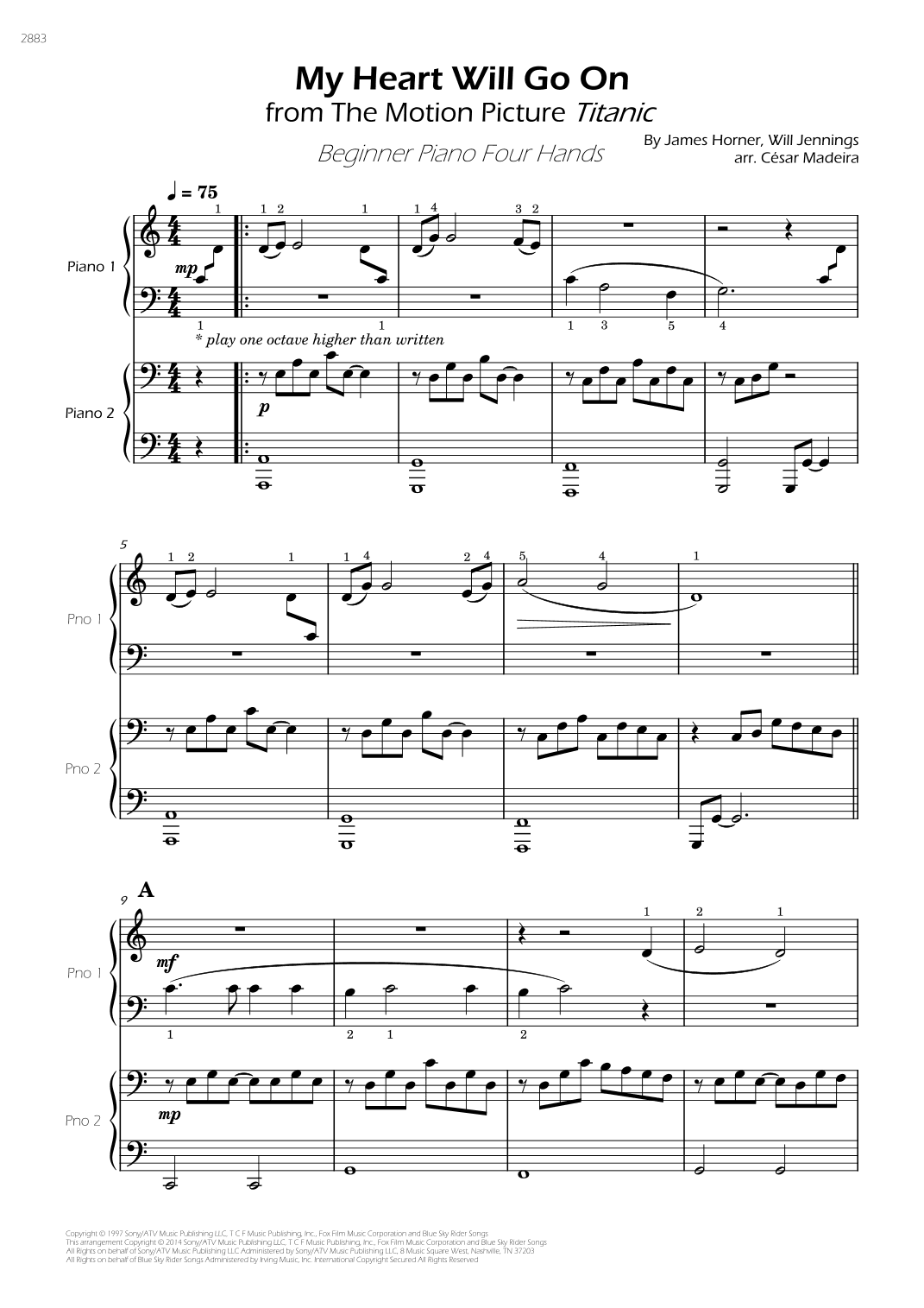 My Heart Will Go On (love Theme From 'titanic') (arr. César Madeira)