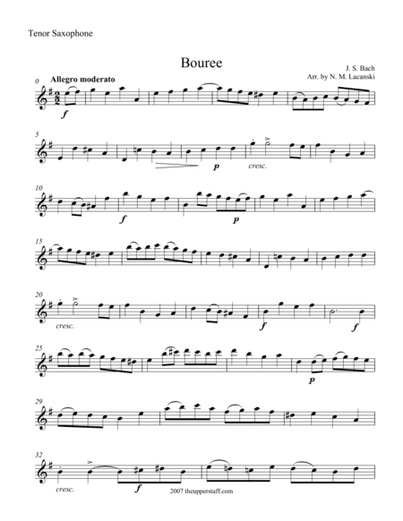 Bouree (arr. Nick Lacanski)