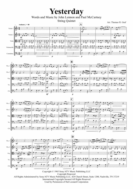 Yesterday (arr. Thomas Graf)