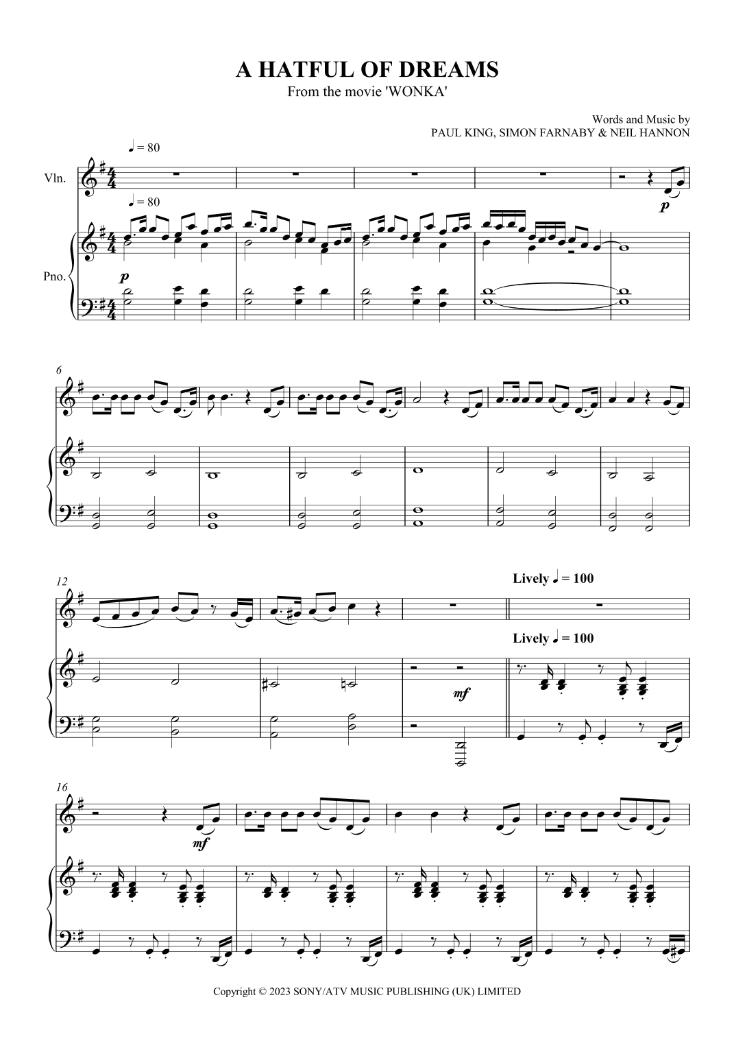 A Hatful Of Dreams (arr. SCMusic)