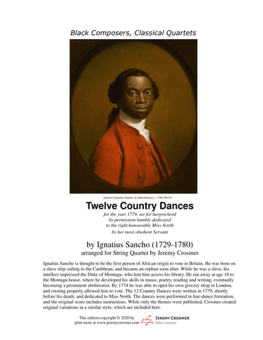 Ignatius Sancho - 12 Country Dances - String Quartet - Black Composers, Classical Quartets (arr. Jeremy Crosmer)