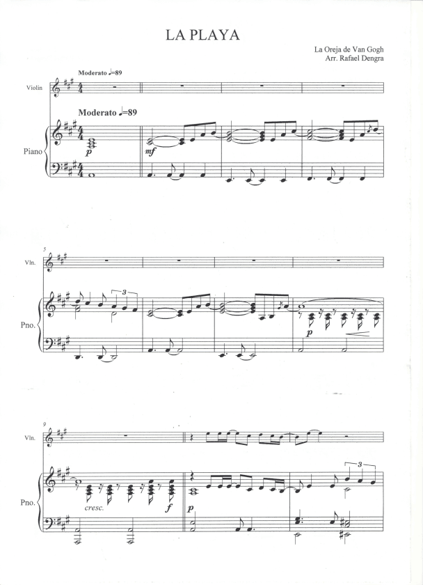 La Playa - La Oreja de Van Gogh - Violin & Piano (arr. Rafael Dengra)