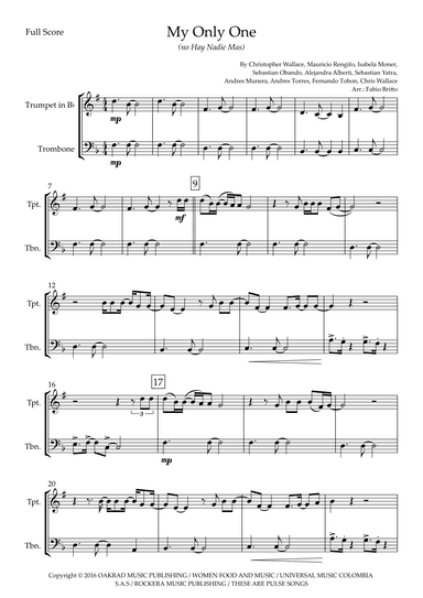 My Only One (no Hay Nadie Mas) (arr. Ottirb Sage)