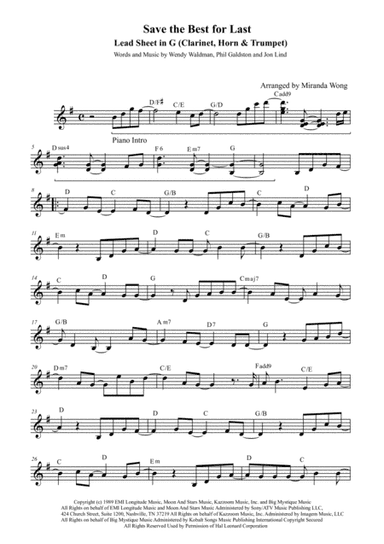 Save The Best For Last (arr. Miranda Wong)
