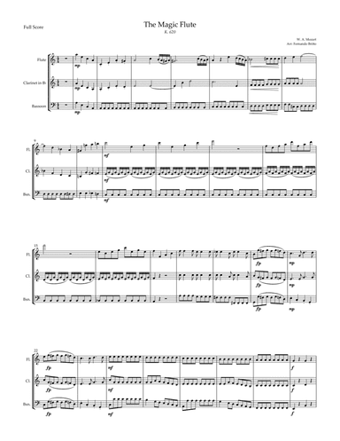 The Magic Flute - Queen of The Night Aria (W. A. Mozart) for Woodwind Trio Accompaniment (arr. Fernando Britto)