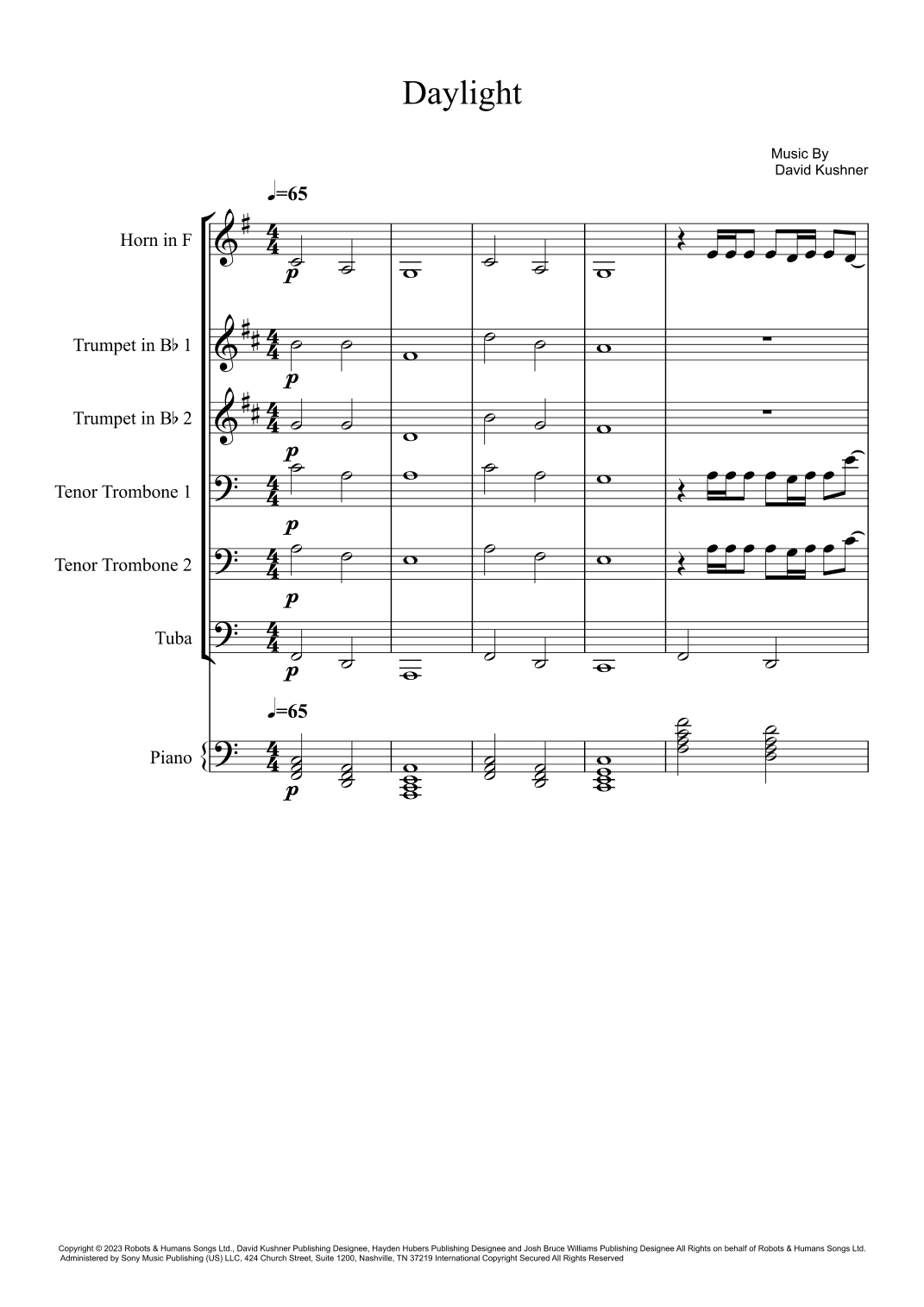 Daylight (arr. João Marcos Maciel)