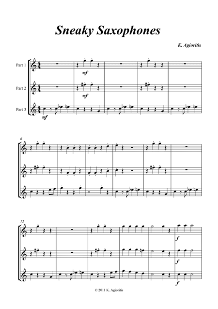 Sneaky Saxophones - Trio for Young Sax Players