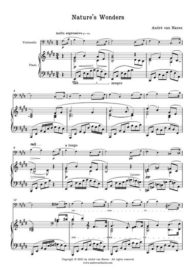 Nature's Wonders for cello and piano