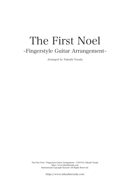 The First Noel ~Fingerstyle Guitar Arrangement~ (arr. Takashi Terada)