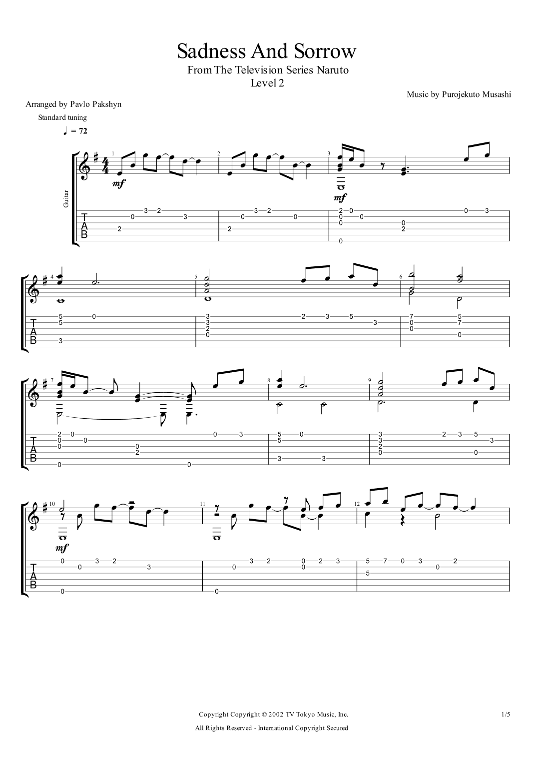 Sadness And Sorrow (arr. Pavlo Pakshyn)