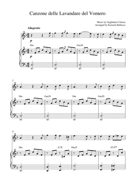 Canzone delle Lavandare del Vomero (arr. Kaiserin Rebecca)