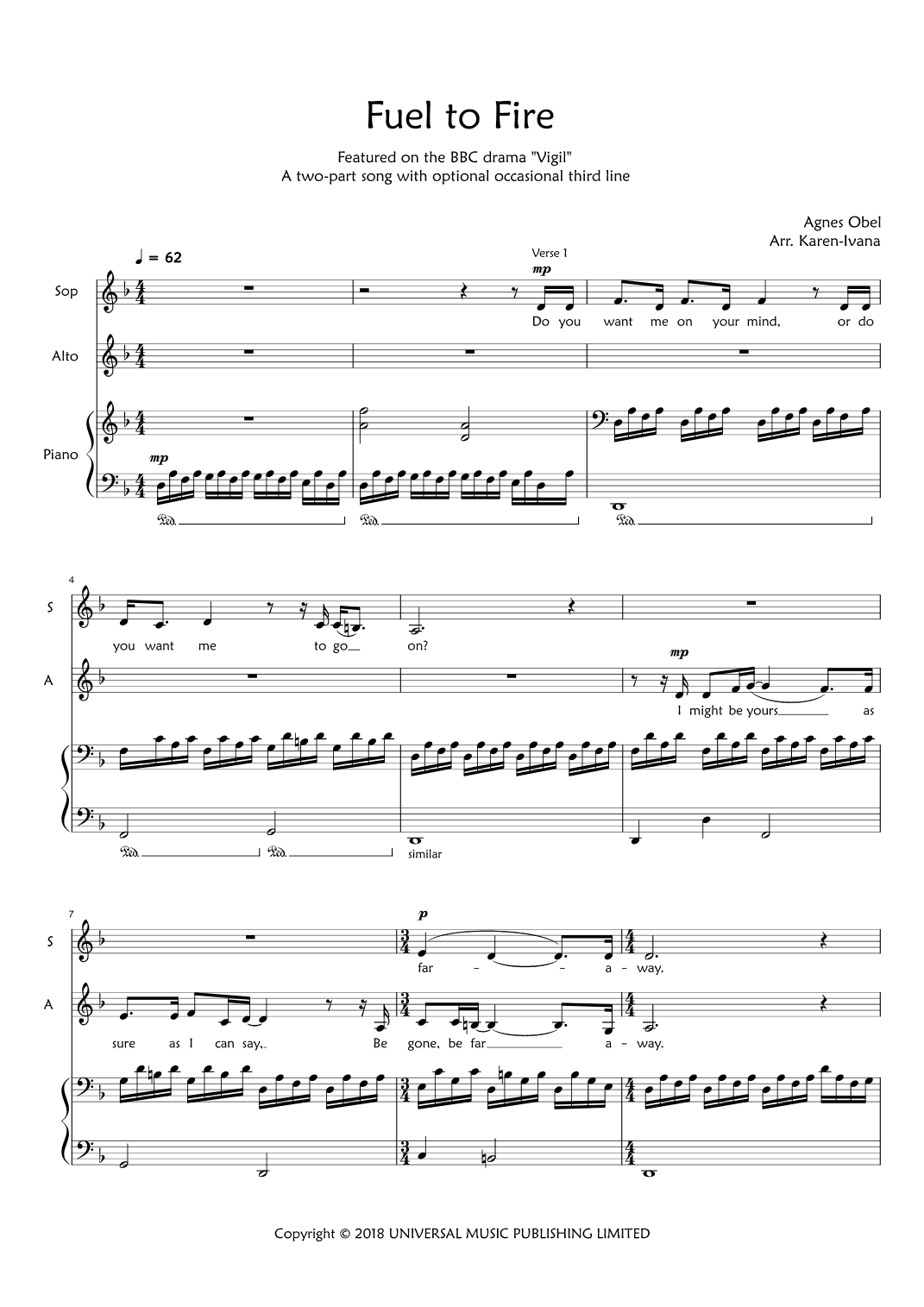 Fuel To Fire (arr. Karen Ivana)