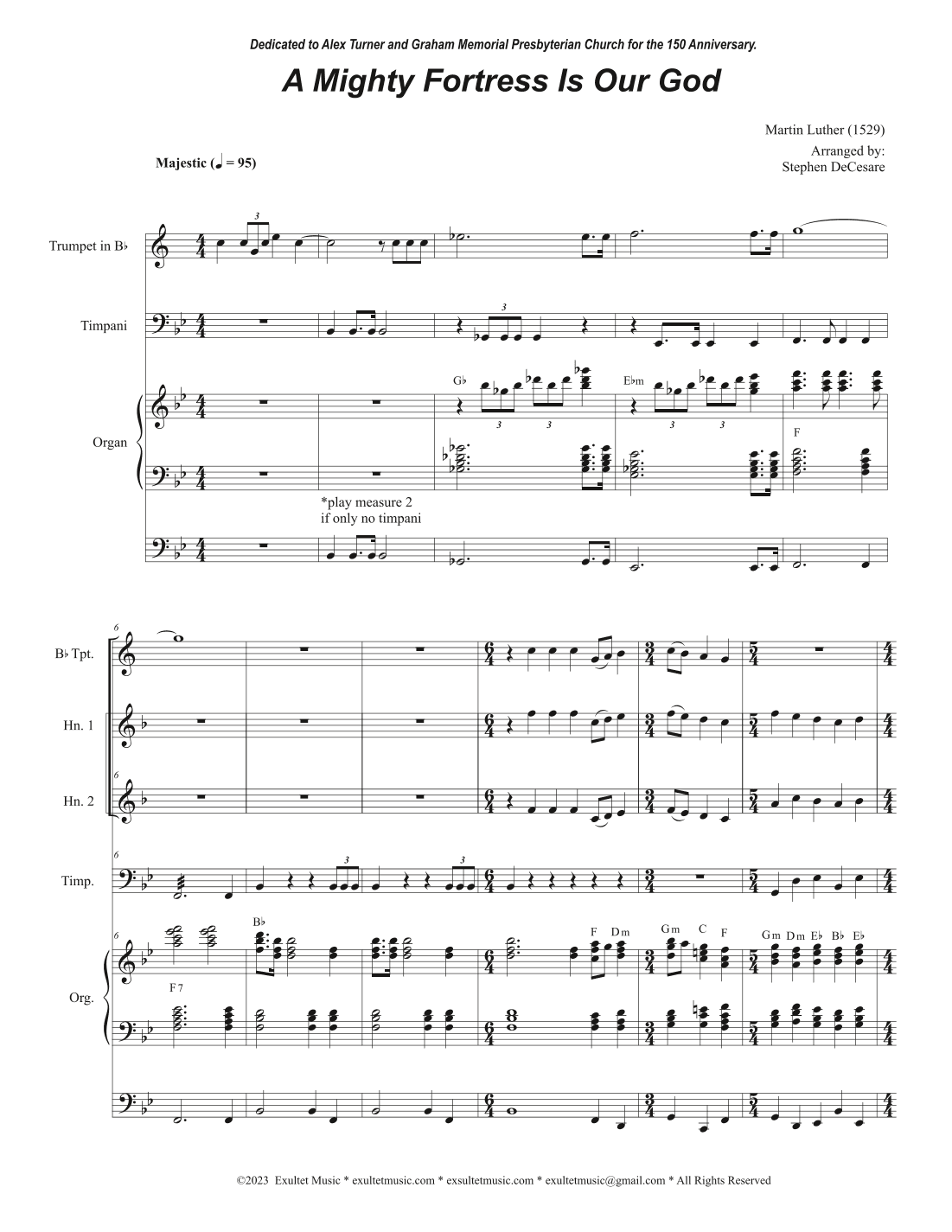 A Mighty Fortress Is Our God (French Horn Duet) (arr. Stephen DeCesare)