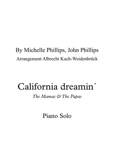 California Dreamin' (arr. Albrecht Kuch-Weidenbrück)