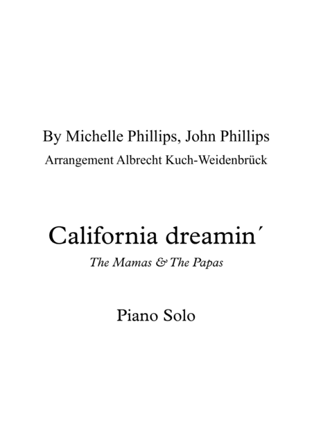California Dreamin' (arr. Albrecht Kuch-Weidenbrück)