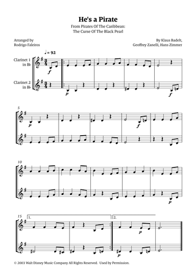 He's A Pirate (arr. Rodrigo Faleiros)