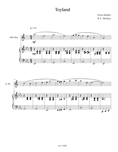 Toyland (Alto Sax Solo with Piano Accompaniment) (arr. B. C. Dockery)