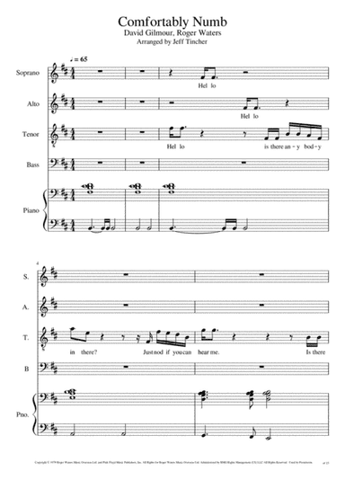 Comfortably Numb (arr. Jeff Tincher)