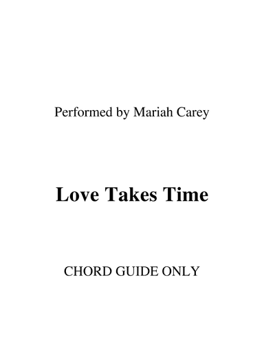 Love Takes Time (arr. RWM)