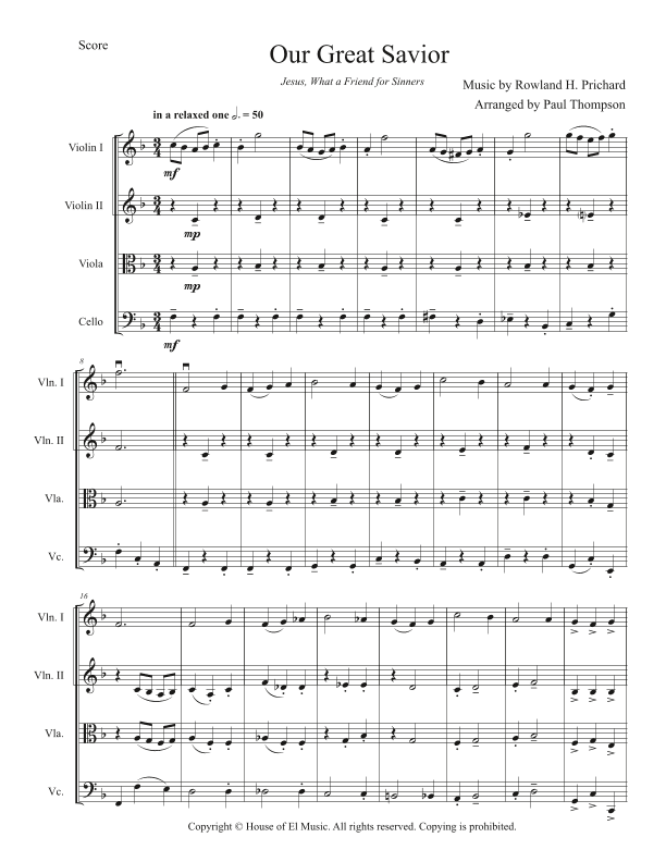 Our Great Savior (Jesus What a Friend for Sinners) (arr. Paul Thompson)