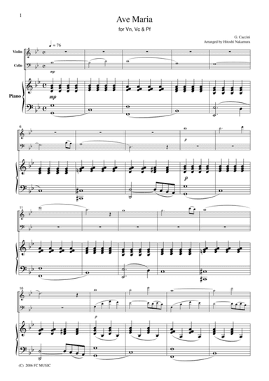 Caccini  Ave Maria, for piano trio, PC002 (arr. H. Nakamura)