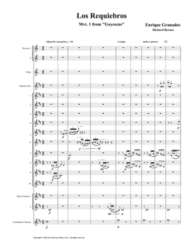 Los Requiebros (Flirtatiousness) for Saxophone Choir + 2 Piccolos, Flute & Contrabassoon (arr. Richard Byrnes)