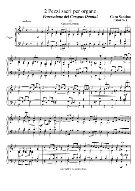 2 Sacred Pieces for Organ - CS101